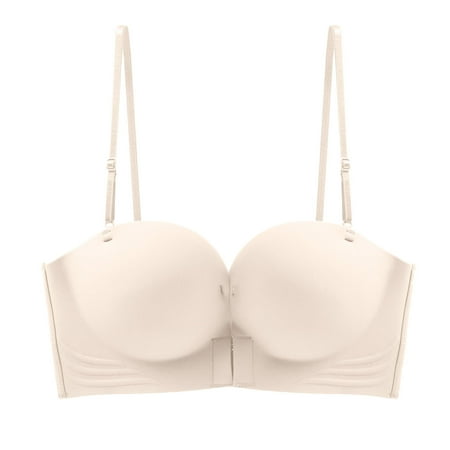 Summer Savings Clearance  Womens Full Coverage Bra  Women s Front Closure Racerback Bras Seamless Supportive No Underwire Plunge Unlined Bra Push Up Comfort Everyday Bras S-XL