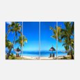 thumbnail image 2 of Mauritius Beach with Chairs - Seashore Photo Canvas Art Print, 2 of 3