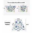 thumbnail image 6 of Waterfall Valances for Windows, Blue Spring Floral Kitchen Sheer Valance Curtains, Watercolor Botanical Elegant Rod Pocket Elegant Swag Valances for Living Room Bedroom, 47.2"x38.5", 2 Panel, 6 of 8