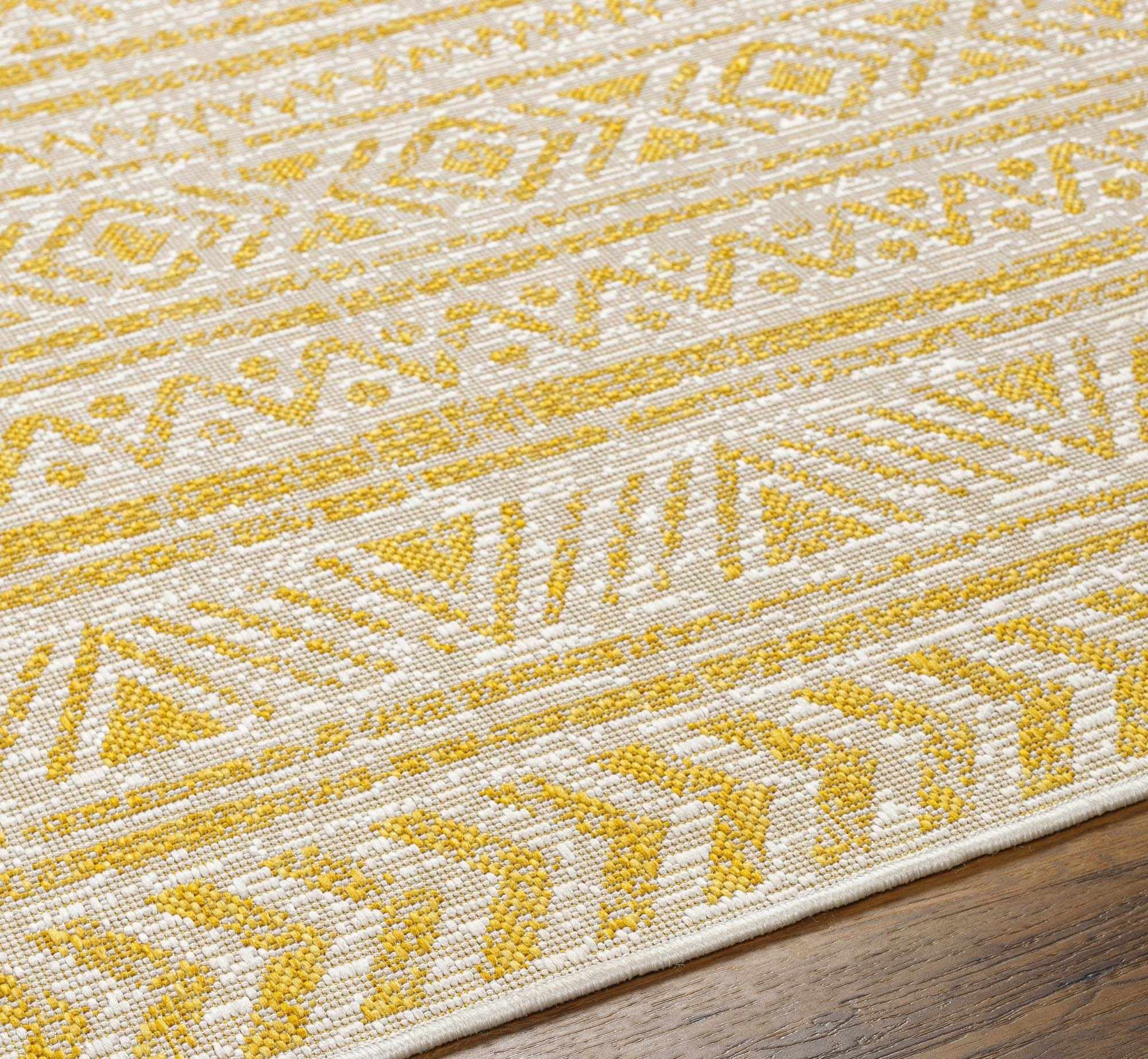 Hauteloom Haluk Hallway, Kitchen Patio Outdoor Runner Rug - Beige, Brown, Multi - 2'7" x 12'