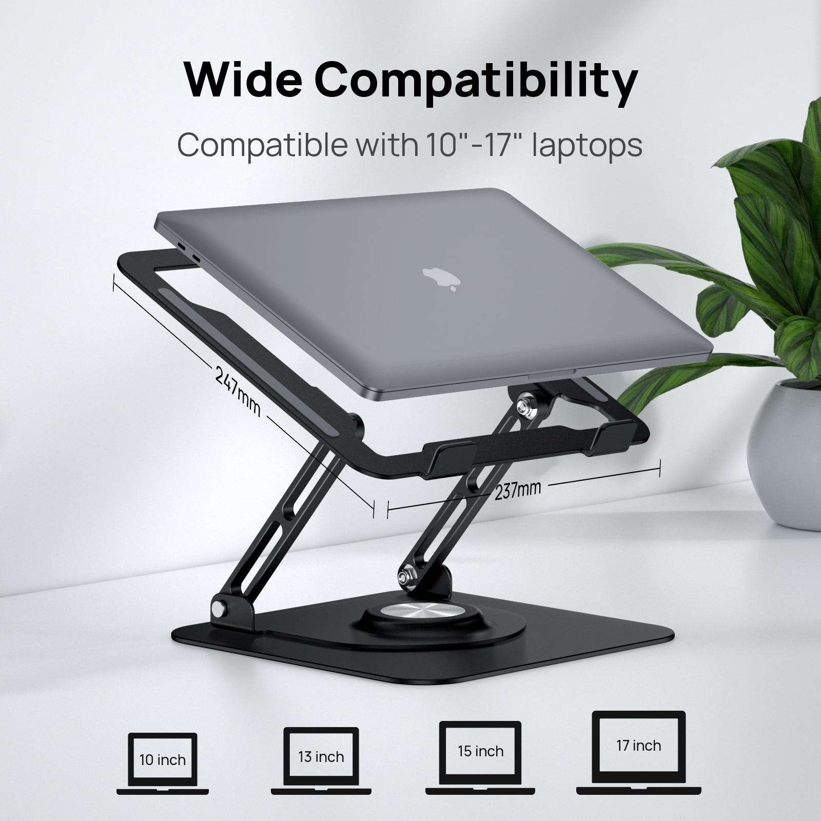 Laptop Stand for Desk, JOYEKY Aluminium Alloy Adjustable  360° Ergonomic Riser for 10-16" Laptops