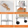 thumbnail image 6 of MZG 4 Tier Metal Wire Shelf, 11.8" D x 11.8" W x 48.1" H, Silver Shelves with Wheels, Kicthen Pantry Bathroom Rack, 6 of 7