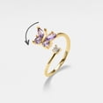thumbnail image 4 of Moissanite Ring Butterfly Spinner Ring Gold Purple Butterfly Spinning Ring Gold Over Ring, 4 of 5