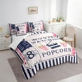 thumbnail image 3 of Manfei Cinema Ticket 7-Piece Bedding Comforter Set,Movie Time King Bedding Sets,Pink Blue Bed Sheets For Child,Breathable Home Decor Reversible, 3 of 8