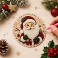 thumbnail image 3 of 6 Pcs Christmas Wooden Diamond Painting Ornament Kit,Round DIY Diamond Art Hanging Pendant Set with Pattern,Handmade Craft Supplies for Christmas Tree Decor,Holiday Family H, 3 of 5