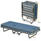 thumbnail image 3 of Cama Plegable Costway con Colchón para Huéspedes Portátil con Ruedas en Espuma de Memoria Estructura en Acero 190 x 80 x 33 cm Azul, 3 of 10
