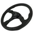 thumbnail image 1 of Car Sports Steering Wheel, 14in Universal Racing Steering Wheel PU Leather Aluminum Frame Universal Fit for 6 Holes Hub Adapter, 1 of 7