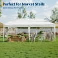 thumbnail image 6 of Mescukay 10'x 20' Pop up Canopy Tent with 210D Oxford Fabric, Portable Instant Commercial Canopy Including 4 Sidewalls 12 Stakes 6 Ropes 6 Sandbags for Farmers' Market, Wedding Event, Camping, 6 of 7