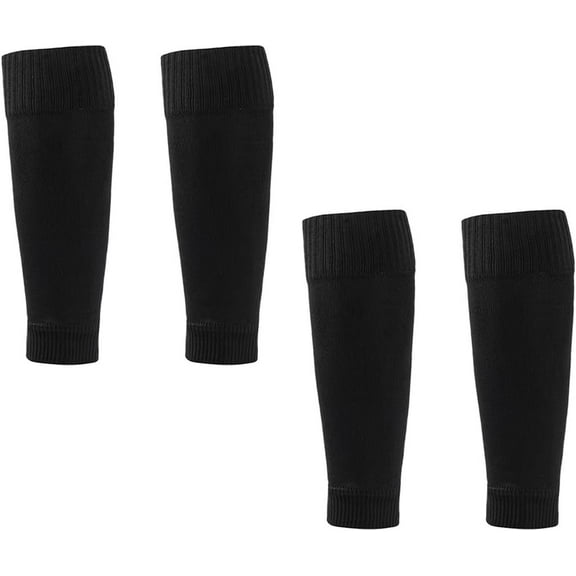 2 Pairs Football Sock Sleeves,Black Over-The-Calf Pre Cut Footless Socks Sleeve Over Shin Pads,Soccer Sports Set for Mens Womens Adults Beginners and Pros Footballs Games And Training Comfortable Fit
