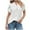 White, variant on Lovskoo 2024 Summer Tops Womens Fashion Short Sleeve V Neck Casual Solid Color Petal Sleeve Pullover Blouse Tops Black L