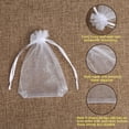 thumbnail image 6 of 100PCS Premium Sheer Organza Bags, White Wedding Favor Bags, 4x4.72 Jewelry Gift Bags for Party, Jewelry, Christmas, Festival, Bathroom Soaps, Makeup Organza, Wrapping Supplie, 6 of 7