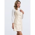 thumbnail image 4 of DARING DIVA Women's Faux Leather Button Down Mini Pinafore Dresses M White, 4 of 5