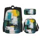 thumbnail image 1 of Disketp Abstract Brushstrokes Green Blue Mochila Estampada de Gran Capacidad con Lonchera y Estuche, Set de 3 Piezas para Estudiantes, 1 of 7