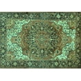 thumbnail image 1 of Ahgly Company Machine Washable Indoor Rectangle Persian Turquoise Blue Traditional Area Rugs, 7' x 10', 1 of 4