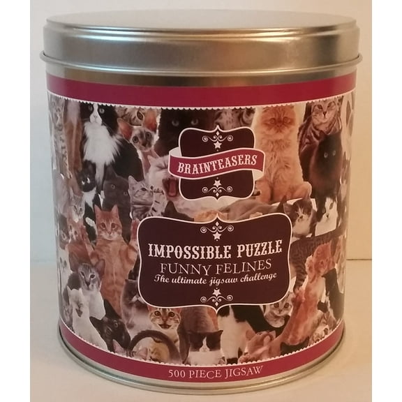 Impossible Puzzle - Funny Felines 500 Piece Puzzle in Gift-Giving Tin