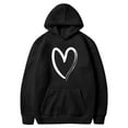 thumbnail image 4 of Htigea Heart Graphic Hoodies for Women Oversized Hooded Sweatshirts Fleece Long Sleeve Pullover Kangaroo Pocket Tops Black S, 4 of 4
