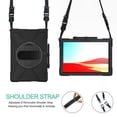 thumbnail image 4 of XYX Case for 13 inch Microsoft Surface Pro X 13 inch 2021/2020/2019 with 360 Degree Rotating, Hand Strap, Shoulder Strap, Black, 4 of 7