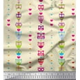 thumbnail image 1 of Soimoi Rayon Fabric Heart & Owl Kids Print Fabric by The Yard 56 Inch Wide, 1 of 1