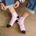 thumbnail image 3 of Rateoe Cute Pig Pattern Quarter Crew Socks,Toe Seamed Ankle Socks,Cotton Cushioned Breathable Athletic Crew Sports Socks, 3 of 7