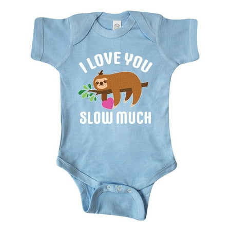 

Inktastic Valentine s Day I Love You Slow Much with Cute Sloth Gift Baby Boy or Baby Girl Bodysuit