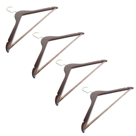 OATIPHO  Solid Wood Hangers Light Brown for Hanging Laundry 4Pcs