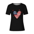 thumbnail image 4 of Uaswgudfs Women's Patriotic US Flag Heart Graphic Tee - 4th of July Casual Shirts & Tops​ Black XXXL, 4 of 4