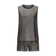 thumbnail image 5 of Frostluinai Two Piece Sets for Women Summer Casual Sleeveless Tank Top Matching Shorts Lounge Sets Ladies Clothes Loose Fit Outfits with Pocket Dark Gray XL, 5 of 8