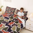 thumbnail image 3 of Castle Fairy Rustic Camo Bear Queen Size Sheets 4 Pieces,Mixed Bear Silhouette Queen Sheet Sets,Rust Red Taupe Cream,1 Fitted Sheet, 1 Flat Sheet and 2 Pillowcases, 3 of 6
