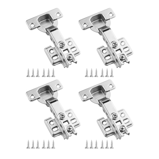 4 Pack Charnières de Cabinet Sans Cadre Superposition Complète Vitesse de Fermeture Réglable Fermeture Douce