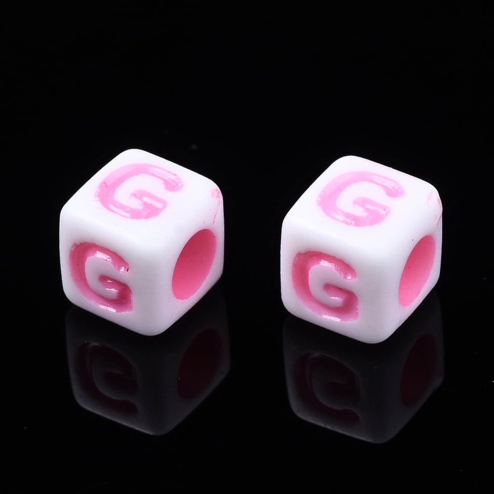 500gs Opaque Acrylic Beads Cube with Alphabet Random Mixed Letters 6x6x6mm Hole: 3mm about 2995pcs/500g DIY