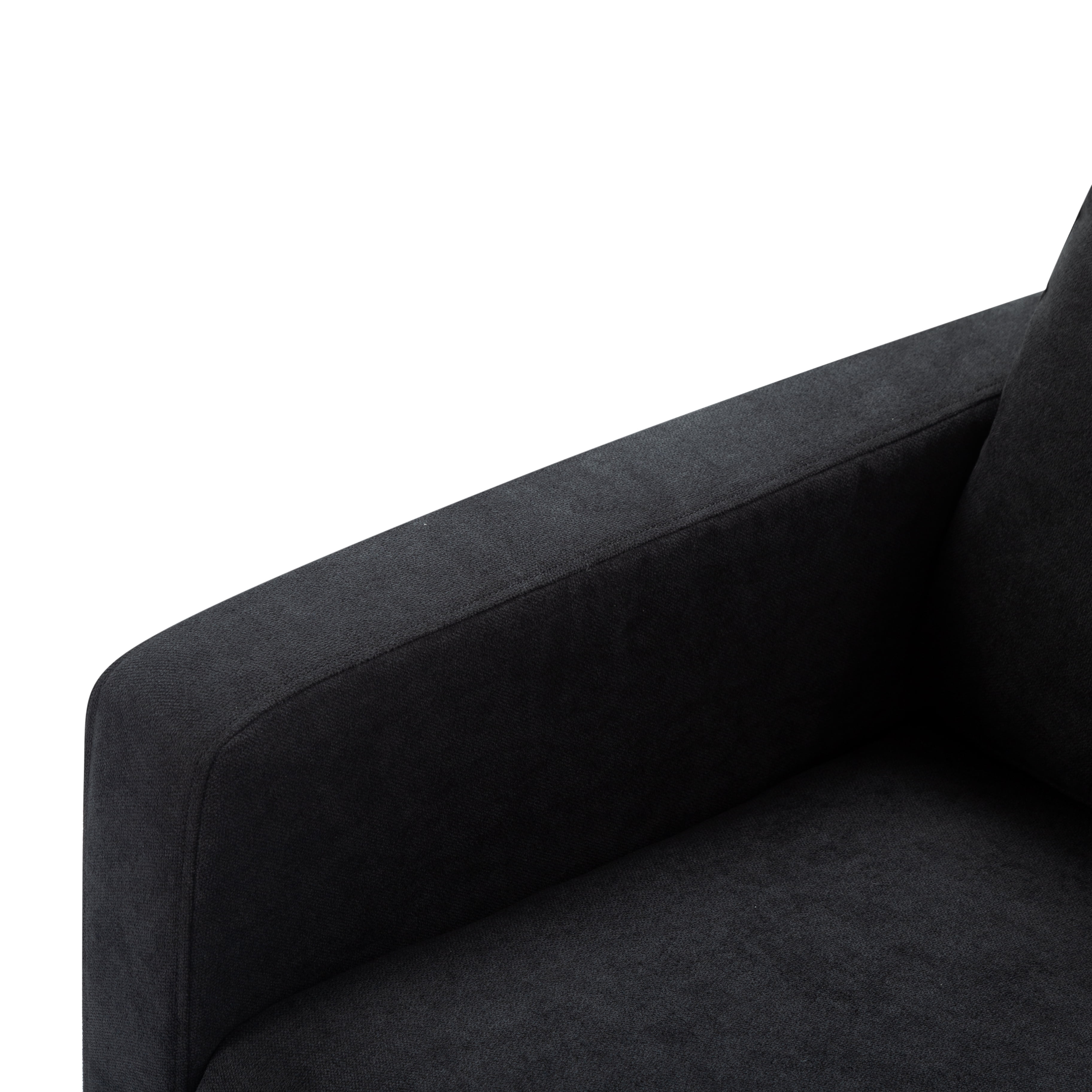 BSHTI 51.2" Modern Loveseat for Small Spaces, Linen Bled Upholstery, Ergonomic Loveseat with Removable Cushions & Solid Wood Legs, Black