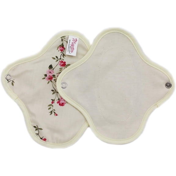 Maxim® Organic Cotton Reusable Winged Pads & Pantiliners | Cloth Menstrual Pads and Washable Panty Liners, Plastic-Free Organic Reusable Pad with Wings, Breathable & Hypoallergenic, 3 Pack