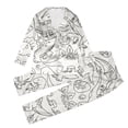 thumbnail image 1 of WEIYLL Tenues pour Filles Ensemble Enfants Pyjamas Imitation Soie Dessinés à la Main Maison Blanc Rentrée des Classes Automne pour 3-4 Ans, 1 of 8