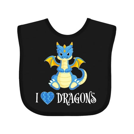 

Inktastic I Love Dragons with Cute Blue Dragon Gift Baby Boy or Baby Girl Bib