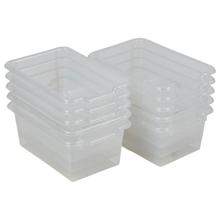 - Scoop Front Storage Bins - Clear -10pk