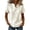 White, variant on Women's Soft Striped V Neck Short Sleeve T Shirt Button Front Regular Fit Casual Spring Summer Tops By Yigetop White L