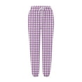 thumbnail image 5 of IROINNID Rollbacks Women's Sweatpants Casual Jogger Printing Pocket Elastic Waist Trousers Plaid Straight Pants Sweatpants,Purple, 5 of 5