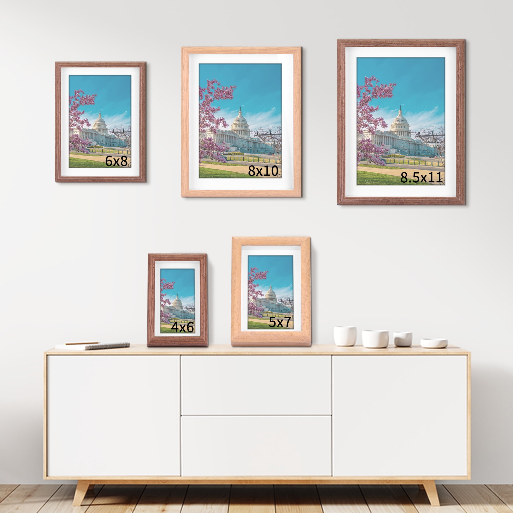 Unique Bargains Picture Frame for Photos Modern Frames 6x8
