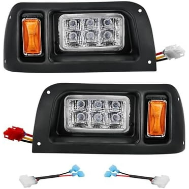 DS Headlights Kit, Golf Cart LED Head Light with Adapter Wire for  DS 1993-up 12 Volt Modified Golf Carts, OEM 101988002 101988001