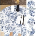 thumbnail image 3 of AnyDesign Vintage Floral Tablecloth Rectangle Blue Flower Fabric Table Cloth Washable Flower Table Cover for Picnic Dinner Table Decoration, 60 x 104 Inch, Blue, White, 3 of 6