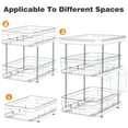 thumbnail image 6 of Clear Bathroom Organizers 2 Sets 3 Tier, Pull Out Organizer and Storage with 2 Cups, Slide Out Drawer Storage Container with 6 Dividers, Multi-Purpose Bathroom Organizer, Kitchen Under Sink Organizer, 6 of 9