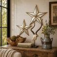 thumbnail image 2 of DecMode Cream Metal Indoor Outdoor Star Wall Decor (2 Count), 2 of 9