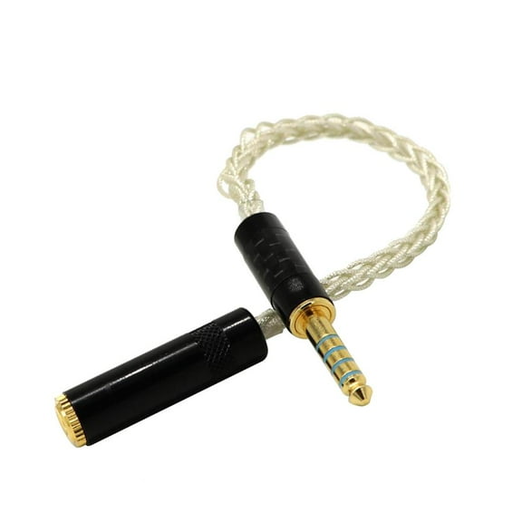 4.4mm (Male) to 3.5mm (Female) Balanced Cable Plug Adapter for PHA-2A/// Headphones, Replacement Metal Cord Connector,White