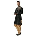 thumbnail image 2 of Royal Kurta Mens Silk Patchwork Kurta Salwar Set, 2 of 6