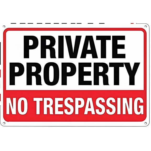 Private Property No Trespassing Sign - 8"x12" Rust-Free Aluminum Metal Sign, UV Ink Printed Weatherproof Outdoor