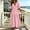 Pink, variant on QUNYINEY Casual Womens Dresses Flowy Puff Short Sleeve Summer Long A Line Dress Loose Fit V Neck Vacation Solid Pleated Dresses