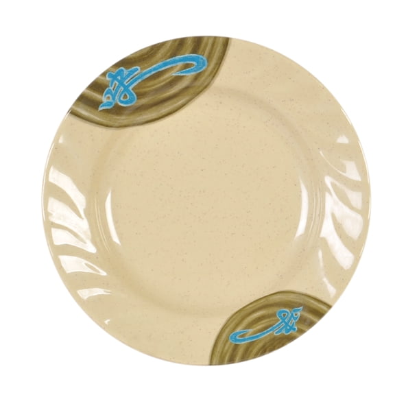 Excellante Wei Melamine Dinnerware Collection 9 1/4" Curved Rim Plate, Comes in Dozen
