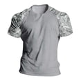 thumbnail image 5 of Mens T-shirts Short Sleeve Crewneck T Shirt with Camo Raglan Sleeves Casual Summer Lightweight Tees for Men Grey XXXXL, 5 of 5