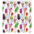 thumbnail image 3 of Ambesonne Ice Cream Shower Curtain, Surreal Exotic, 69"Wx84"L, Multicolor, 3 of 3