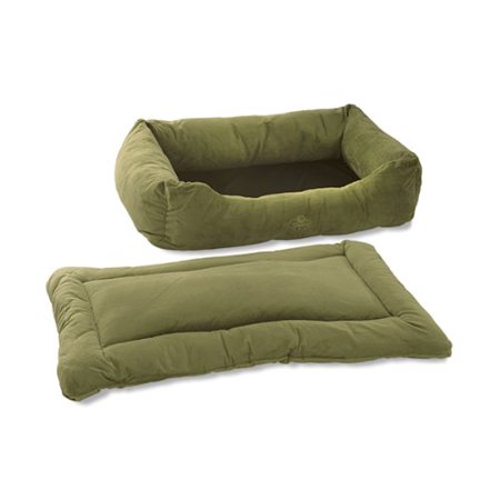 Pet Dreams 2-in-1 Plush Bumper Dog Bed, Large, Sage Green ...